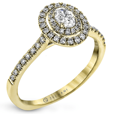 Zeghani 14k Yellow Gold .55ct Diamond Engagement Ring