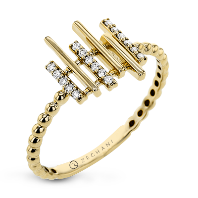 Zeghani 14k Yellow Gold .09ct Diamond Ring