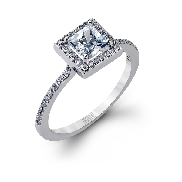 Zeghani 14k White Gold Engagement Ring 272