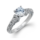 Zeghani 14k White Gold Engagement Ring 916
