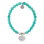 T. Jazelle Help Silver Anchor Turquoise Stone Bracelet