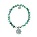 T. Jazelle Help Silver Cat Mom Malachite Stone Bracelet