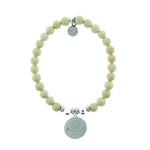 T. Jazelle Help Silver Cat Mom Riverstone Stone Bracelet