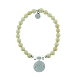 T. Jazelle Help Silver Cat Mom Riverstone Stone Bracelet