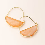 Gold Sunstone Prism Hoop Earrings