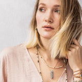 Gold Labradorite Stone of Magic Point Necklace