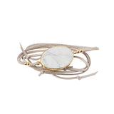 Suede/Stone Wrap - Howlite/Gold/Stone of Harmony