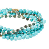 Turquoise & African Turquoise Stone Duo Wrap & Pin