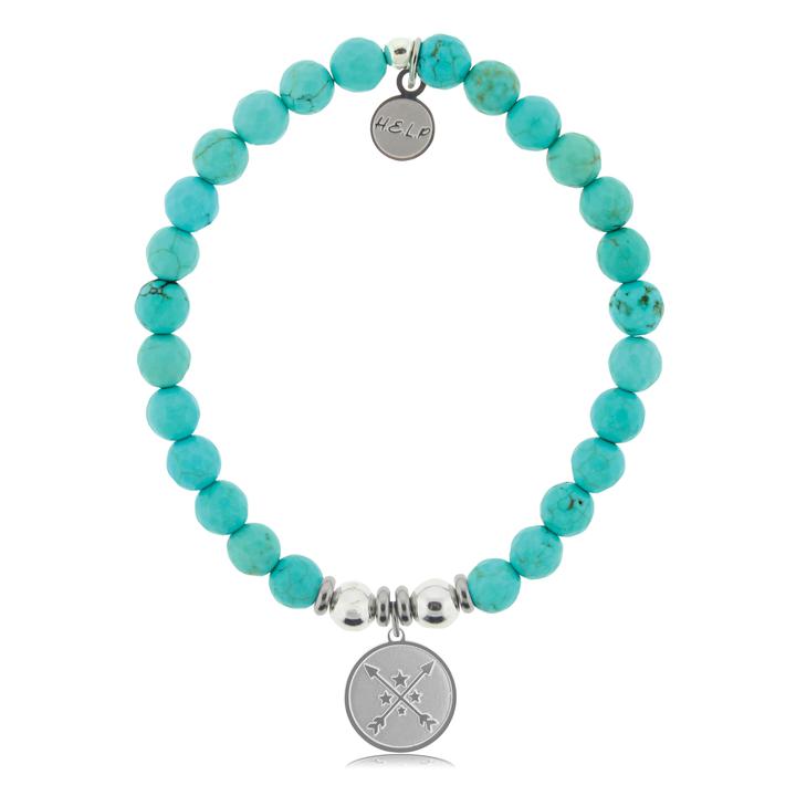 T. Jazelle Help Silver Friendship Arrows Turquoise Stone Bracelet