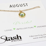 Stash Gold August Birthstone Peridot Crystal Necklace