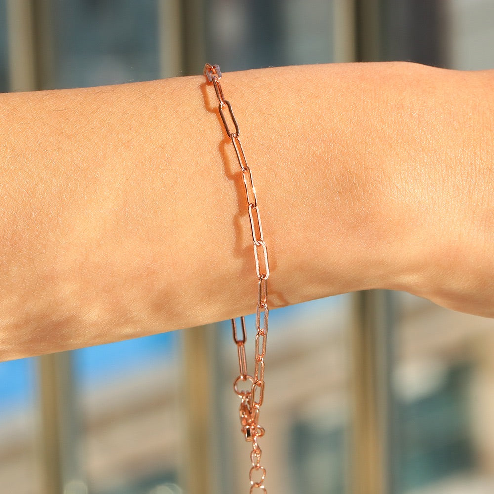 Paper Clip Chain Adjustable Bracelet