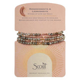 Scout Curated Wears Rhodochrosite & Labradorite Stone Duo Wrap & Pin