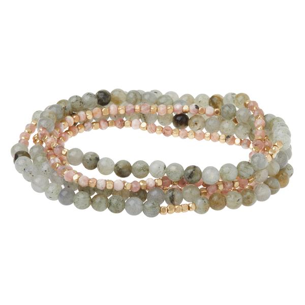 Scout Curated Wears Rhodochrosite & Labradorite Stone Duo Wrap & Pin