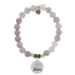 T. Jazelle Silver Mom Crown Mauve Jade Stone Bracelet