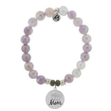 T. Jazelle Silver Mom Crown Mauve Jade Stone Bracelet