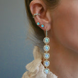 Meredith Gold Opal CZ Earrings