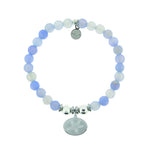 T. Jazelle Help Silver Starfish Sky Blue Agate Stone Bracelet