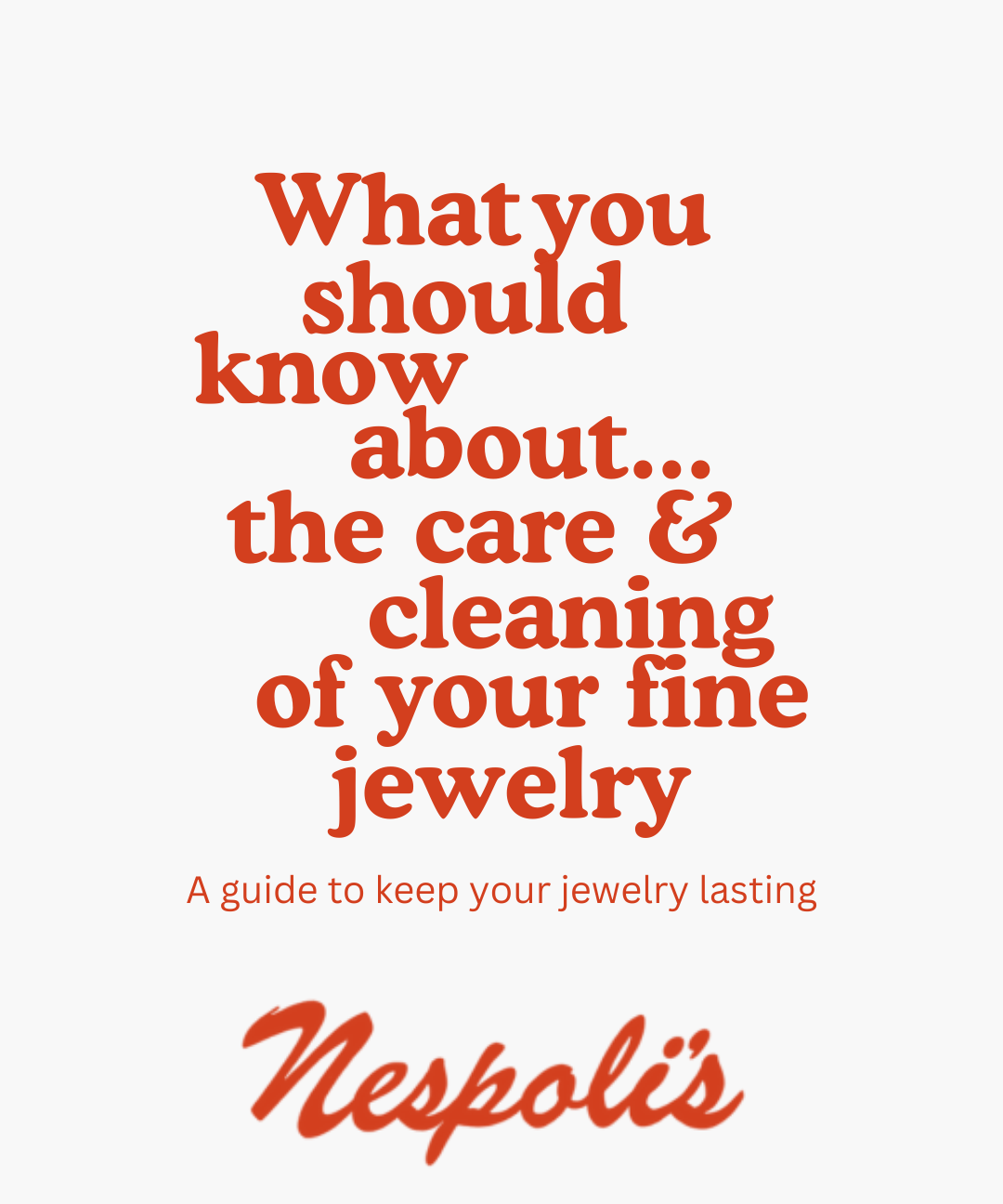 What you should know about...the care & cleaning of your fine jewelry