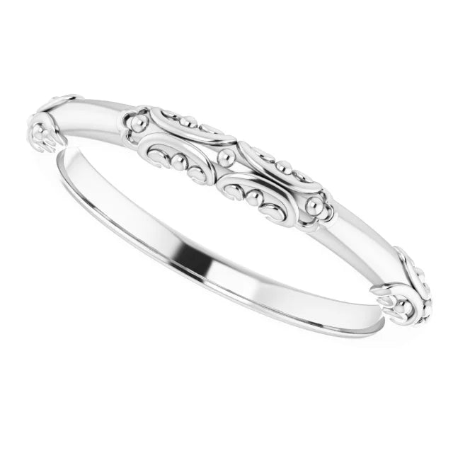 14k Gold Embellished Wedding Band