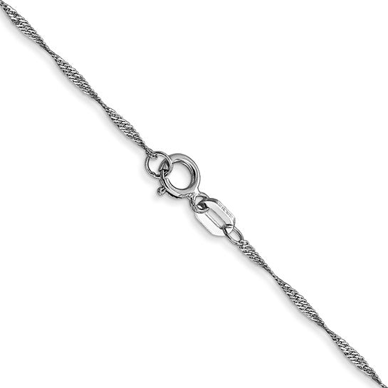 Nespoli Jewelers 10k White Gold 1mm Sparkle Singapore Chain