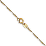 Nespoli Jewelers 10k Yellow Gold 1mm Sparkle Singapore Chain