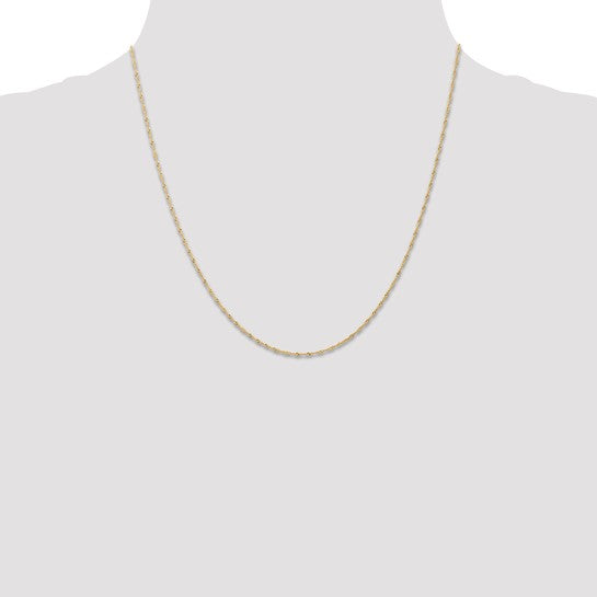 10k Yellow Gold 1mm Sparkle Singapore Chain