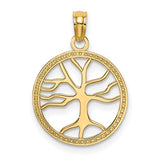 10K Small Tree of Life in Round Frame Charm