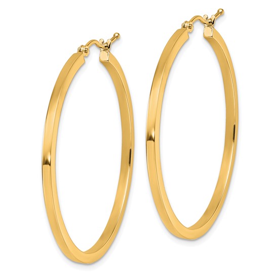 Nespoli Jewelers 10K Yellow Gold Square Polished 2mm Hoop Earrings