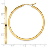 10K Yellow Gold Square Polished 2mm Hoop Earrings