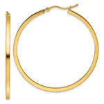 10K Yellow Gold Square Polished 2mm Hoop Earrings