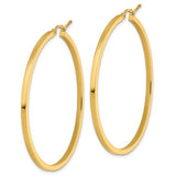 Nespoli Jewelers 10K Yellow Gold Square Polished 2mm Hoop Earrings