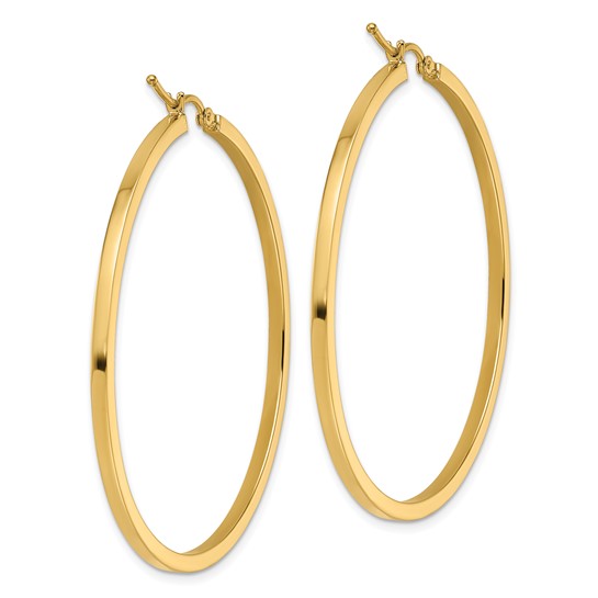 Nespoli Jewelers 10K Yellow Gold Square Polished 2mm Hoop Earrings