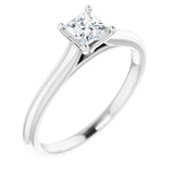 14K Gold Square Solitaire Engagement Ring Mounting