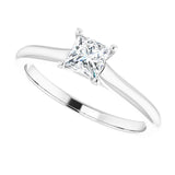 14K Gold Square Solitaire Engagement Ring Mounting