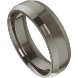Titanium Beveled Edge Comfort Fit Standard Weight Flat Men's Band