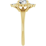 14k Gold Vintage Inspired Round Diamond Engagement Ring