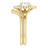 14k Gold Vintage Inspired Round Diamond Engagement Ring