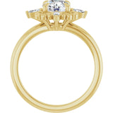 14k Gold Vintage Inspired Round Diamond Engagement Ring