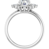 14k Gold Vintage Inspired Round Diamond Engagement Ring