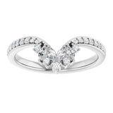 14K Gold .25ct Diamond Accented Contour Wedding Band