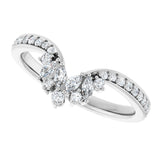 14K Gold .25ct Diamond Accented Contour Wedding Band