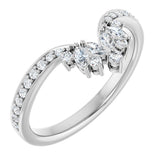 14K Gold .25ct Diamond Accented Contour Wedding Band