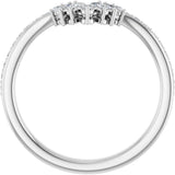 14K Gold .25ct Diamond Accented Contour Wedding Band