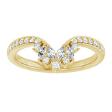 14K Gold .25ct Diamond Accented Contour Wedding Band