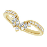 14K Gold .25ct Diamond Accented Contour Wedding Band