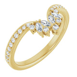 14K Gold .25ct Diamond Accented Contour Wedding Band