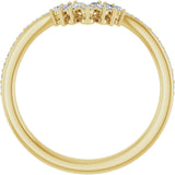 14K Gold .25ct Diamond Accented Contour Wedding Band