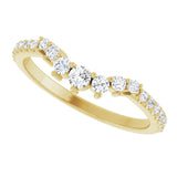 14k Gold .3ct Diamond Contour Wedding Band