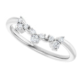 14K Gold .17ct Diamond Contour Wedding Band