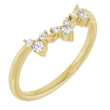 14K Gold .17ct Diamond Contour Wedding Band
